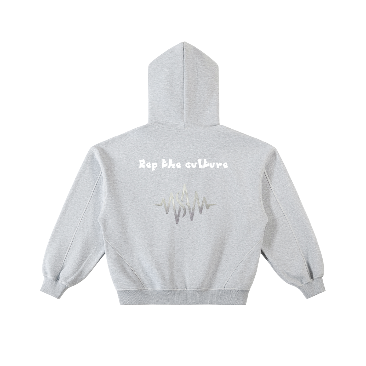 Contrast-Stitched Boxy Fleece Zip Hoodie
